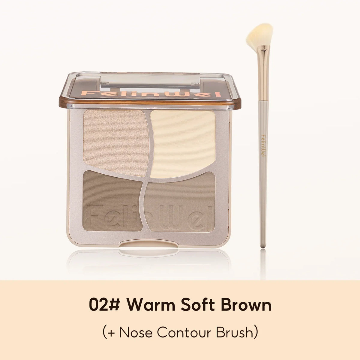 FelinWel 4 Farben Highlighter Contour Palette Makeup 3D Bronzer Matte Contour Powder