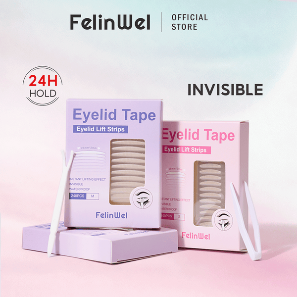 FelinWel Invisible Double Eyelid Tape – 240 Pcs, Waterproof, for Hooded & Mono-Lids