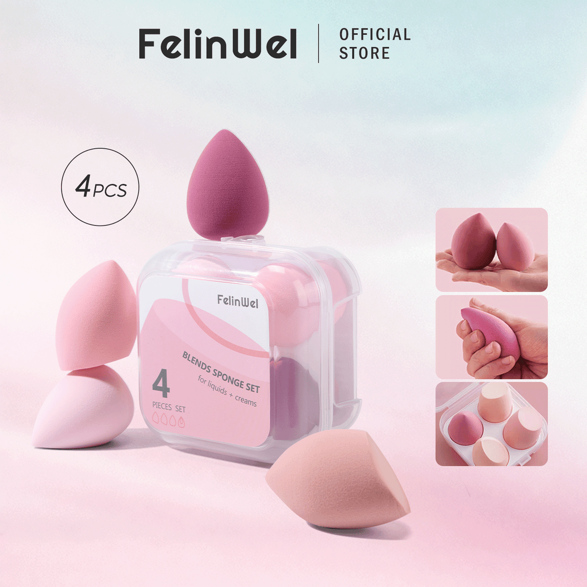 4er-Pack Beauty Blender Make-up-Schwämmchen-Set