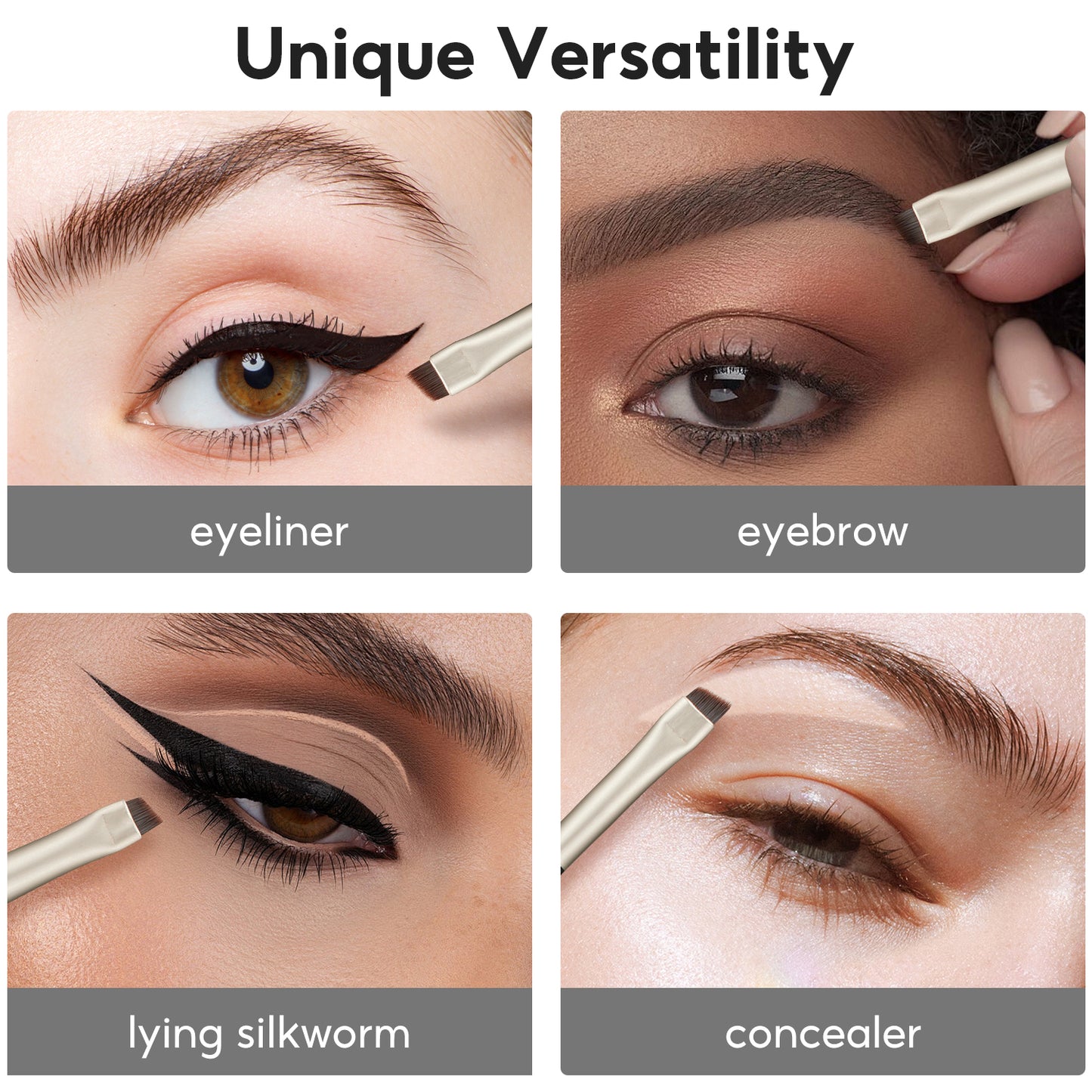 FelinWel 2 Stück abgewinkelte Eyeliner- und Augenbrauen-Make-up-Pinsel