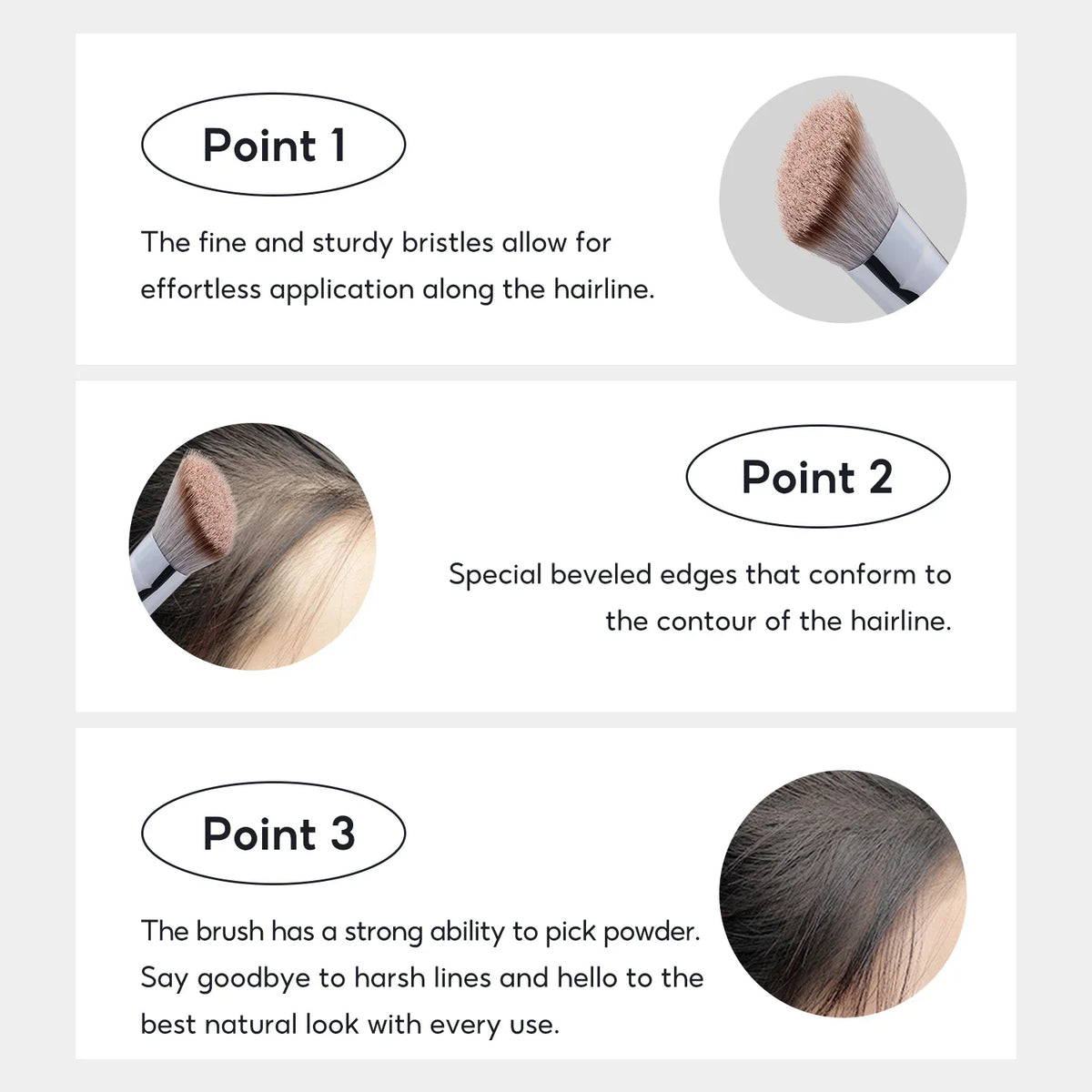 FelinWel Hairline Powder Brush Slope Brush Soft Precise Blending Fiber Vegan