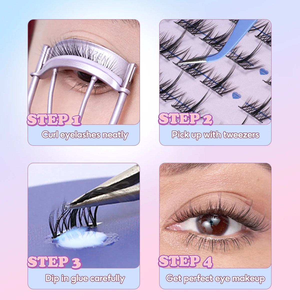 FelinWel Sunflower & Flame Cluster Lashes – Upper & Lower for All Eye Shapes