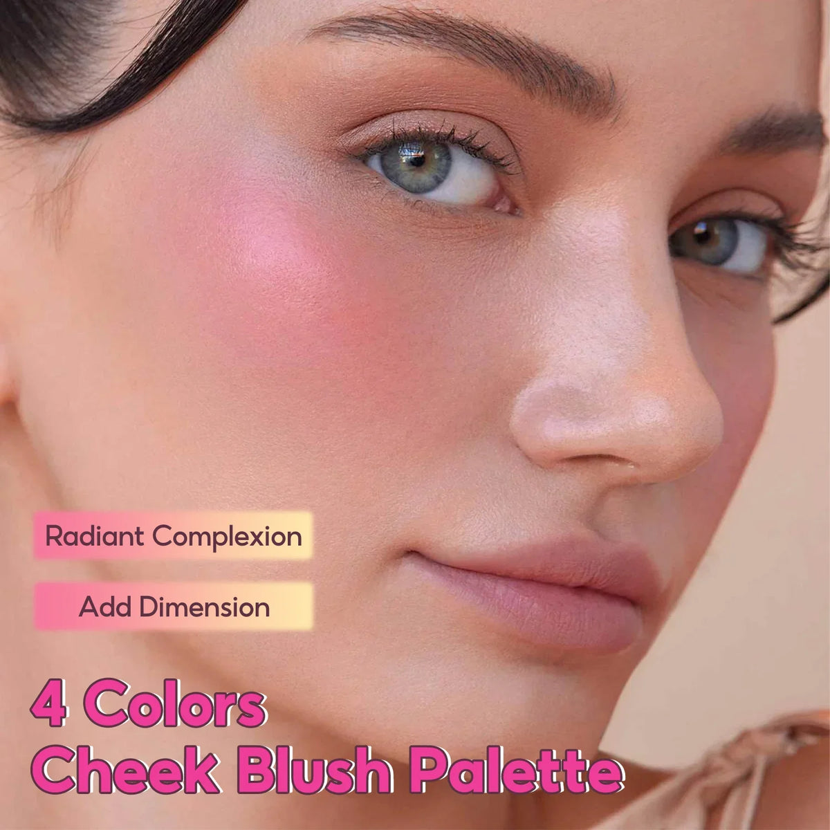 FelinWel 4-Shade Blush Palette – Buildable Matte Finish, Vegan