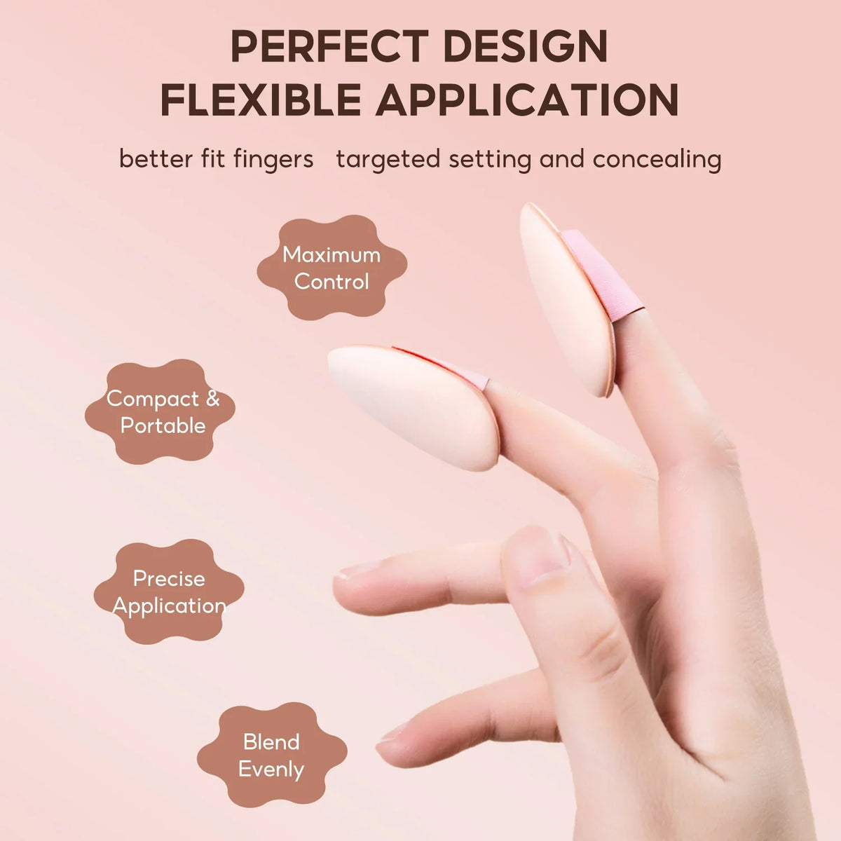 FelinWel – Mini-Finger-Puff-Set, Make-up-Schwamm, Gesichts-Concealer, Foundation, Detail-Puff