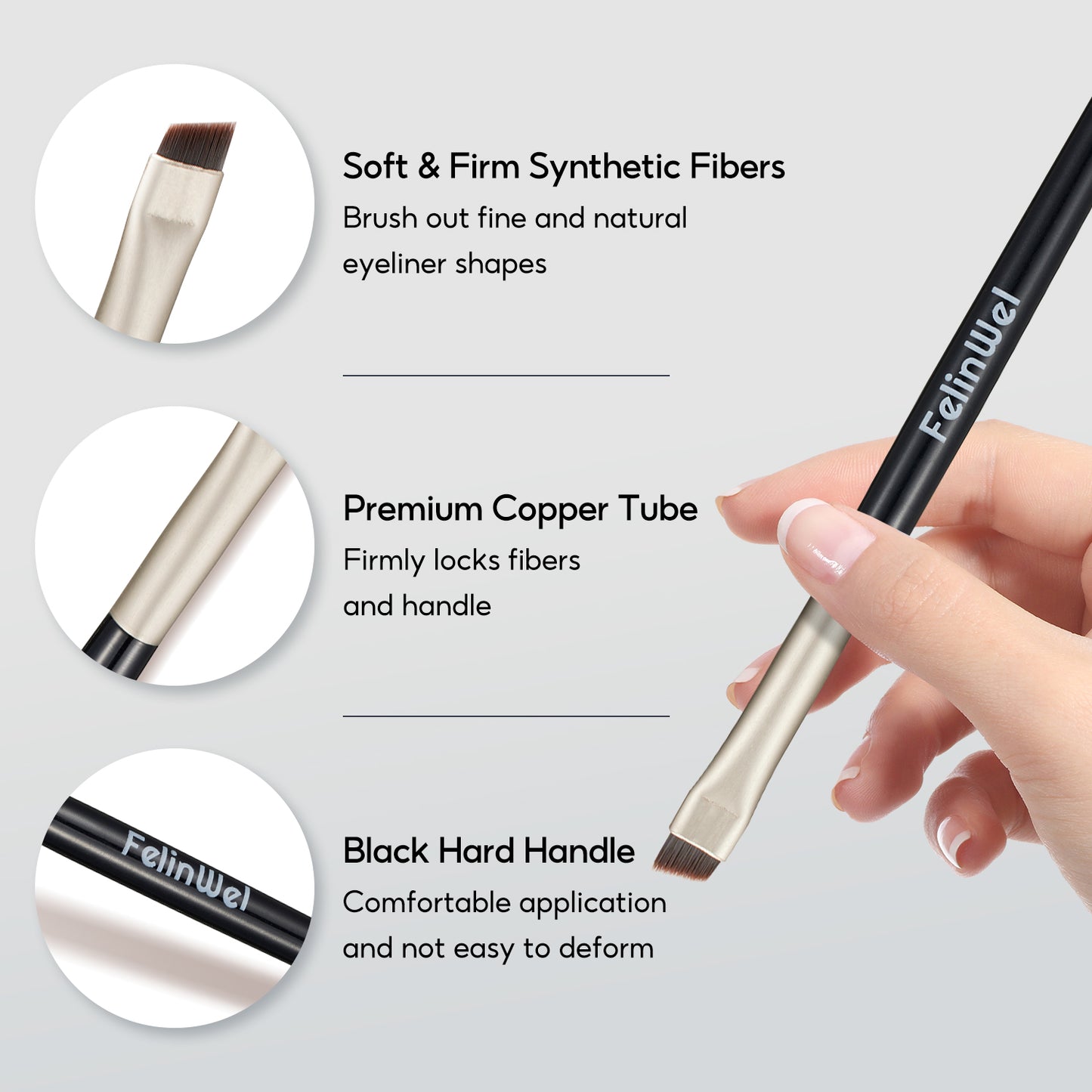 FelinWel 2-Farben-Gel-Eyeliner- und Augenbrauen-Set mit 2 Pinseln, wasserfest, wischfest