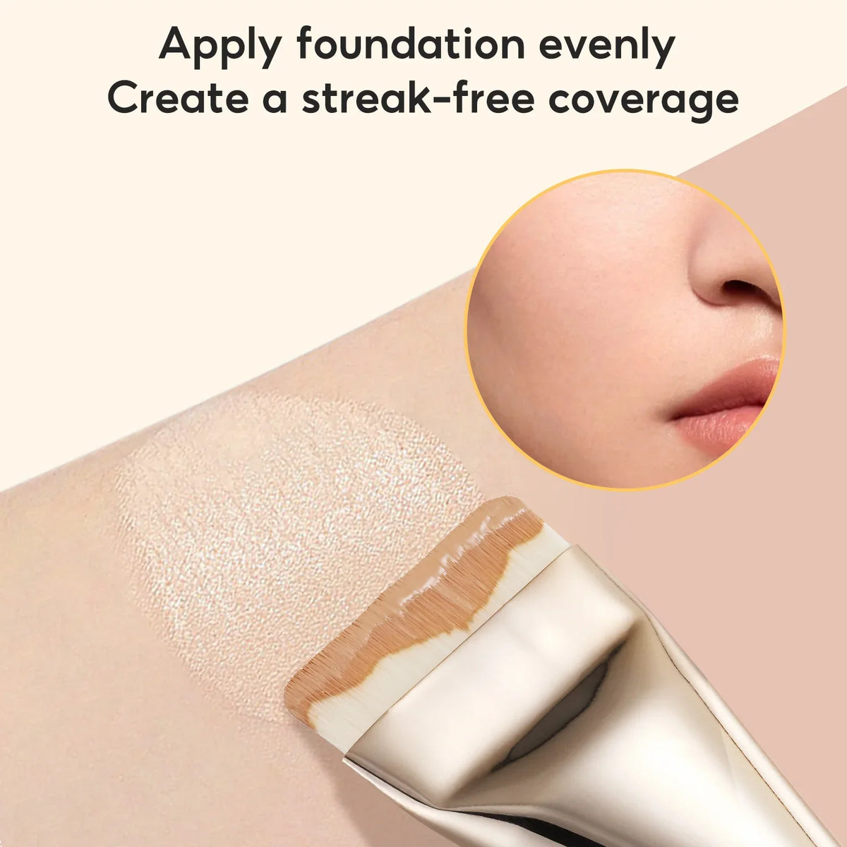 FelinWel Wide Flat Foundation Brush – Ultra-Dense Vegan Fiber, Streak-Free Finish