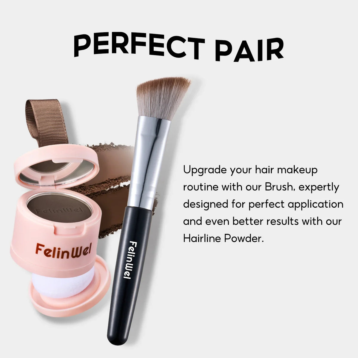 FelinWel Hairline Powder Brush Slope Brush Soft Precise Blending Fiber Vegan