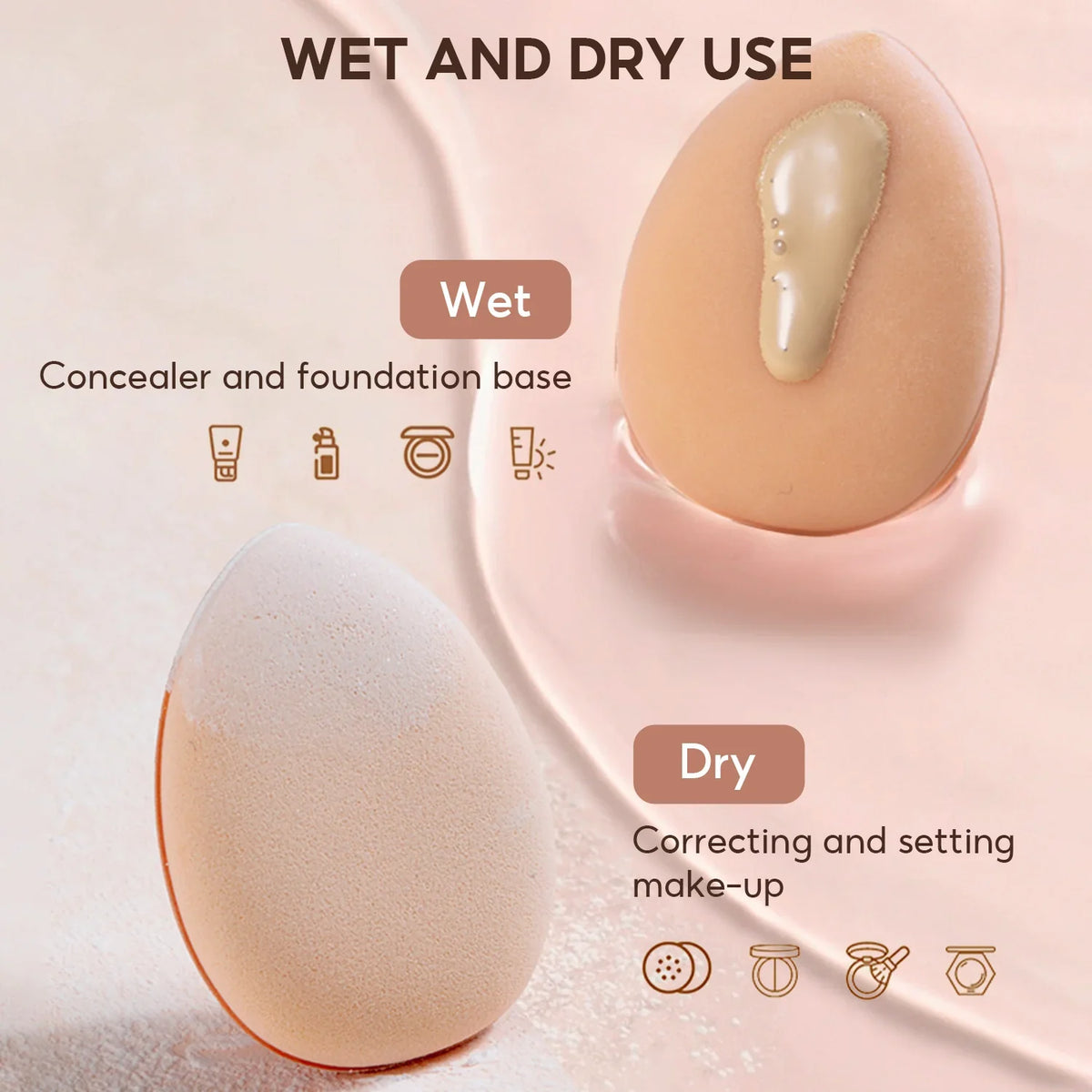 FelinWel – Mini-Finger-Puff-Set, Make-up-Schwamm, Gesichts-Concealer, Foundation, Detail-Puff