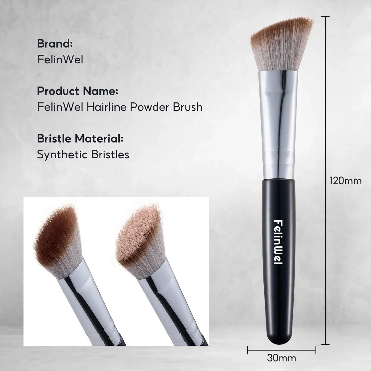 FelinWel Hairline Powder Brush Slope Brush Soft Precise Blending Fiber Vegan