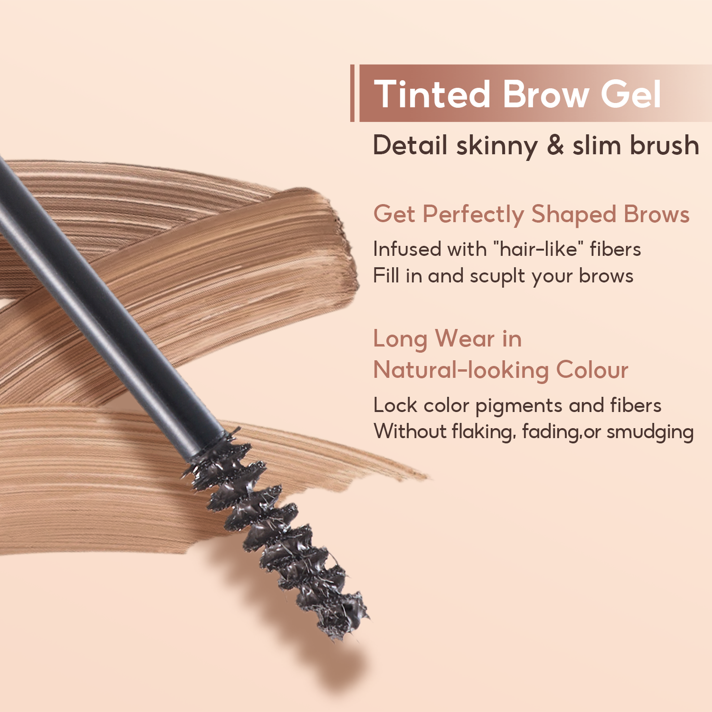 FelinWel Dual-Ended Brow Pen & Mascara - Waterproof Eyebrow Pencil with 2-Fork Tip & Tinted Brow Gel for Fuller Brows