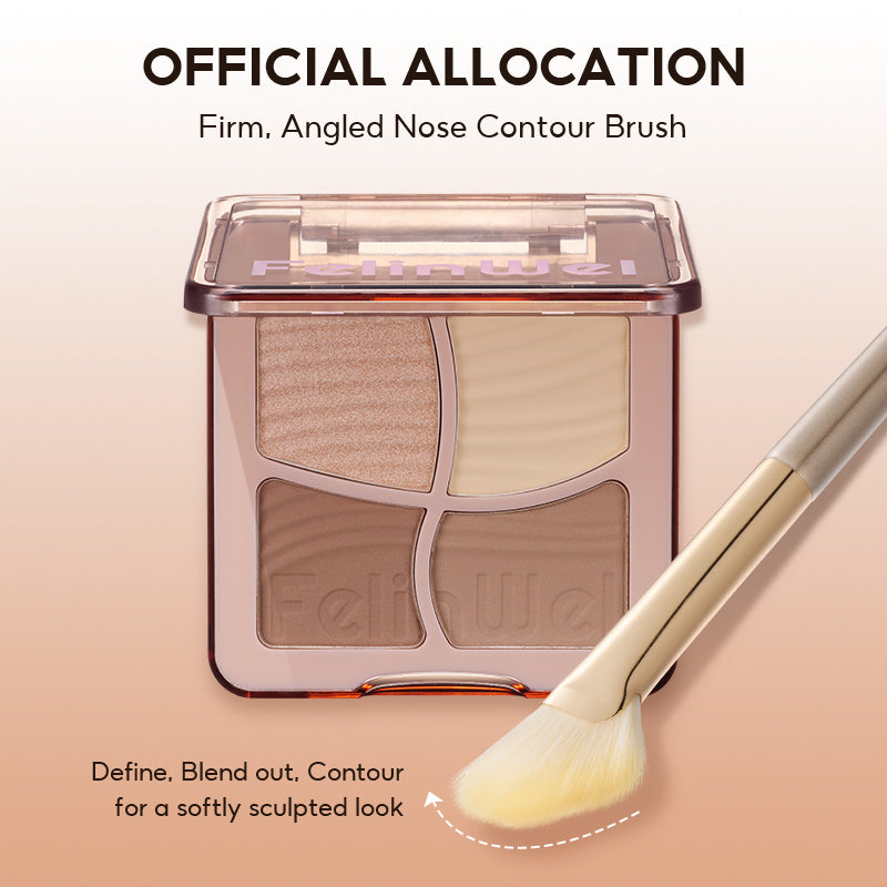 FelinWel 4 Farben Highlighter Contour Palette Makeup 3D Bronzer Matte Contour Powder
