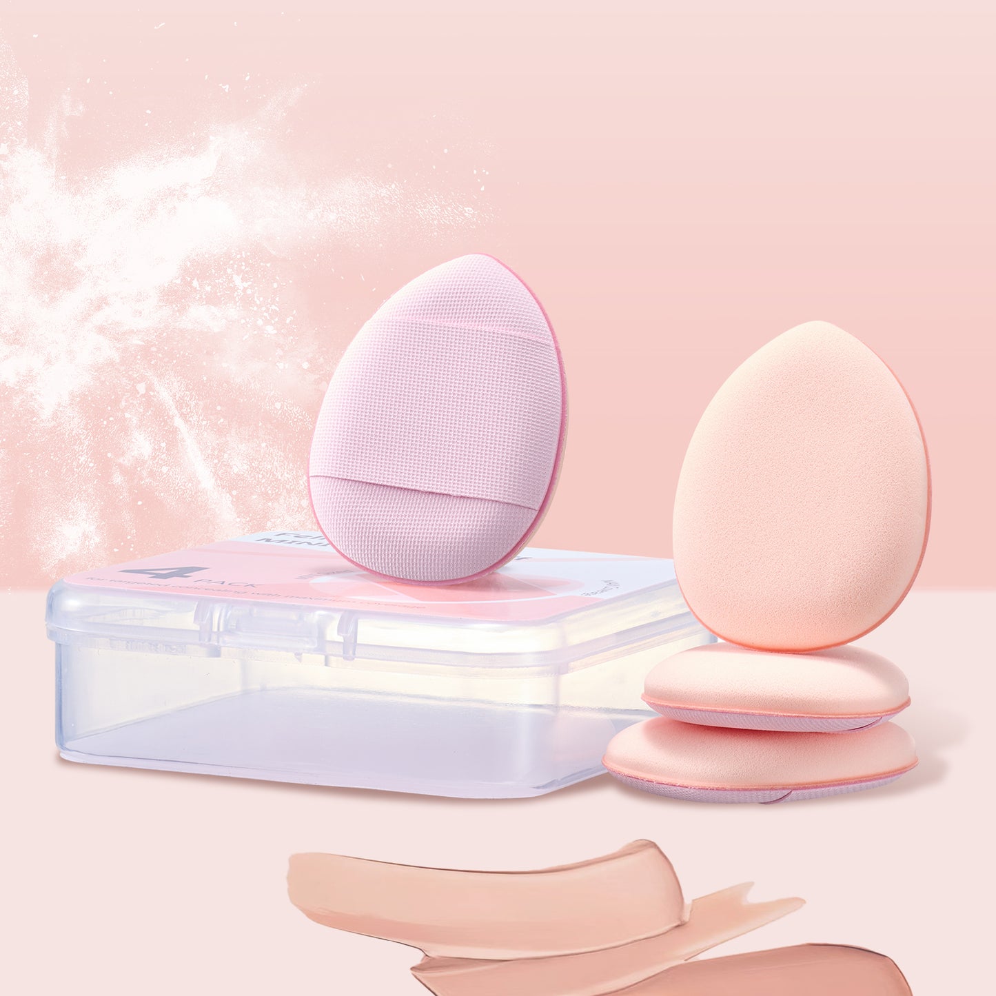 FelinWel – Mini-Finger-Puff-Set, Make-up-Schwamm, Gesichts-Concealer, Foundation, Detail-Puff