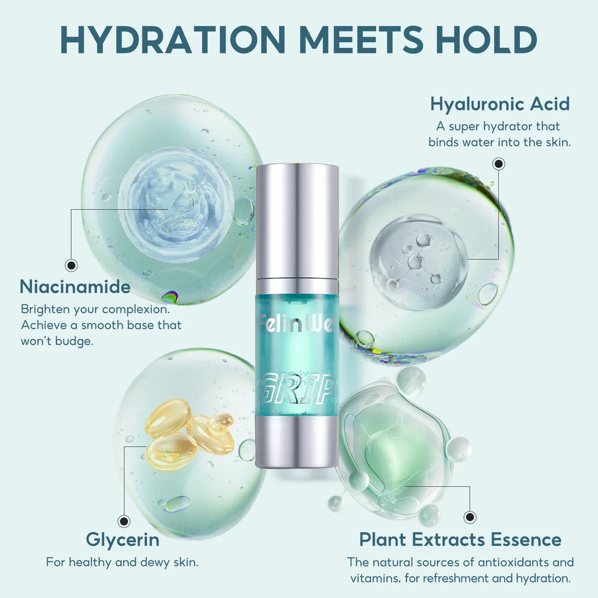 FelinWel Power Grip Primer Hydration Boost Long Lasting Oil Control Good Grip Makeup