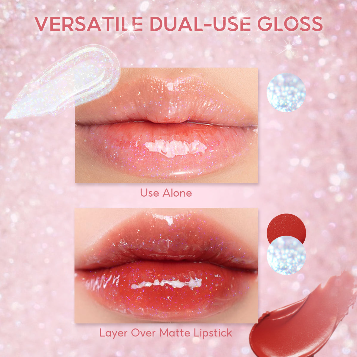 FelinWel Super Sparkly Lip Gloss Shining and Nourishing Fresh Texture
