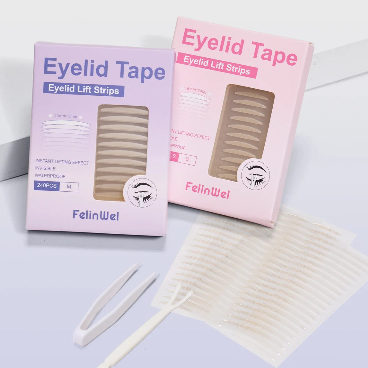 FelinWel Invisible Double Eyelid Tape Stickers, Eyelid Tape for Hooded Eyes, Self-Adhesive