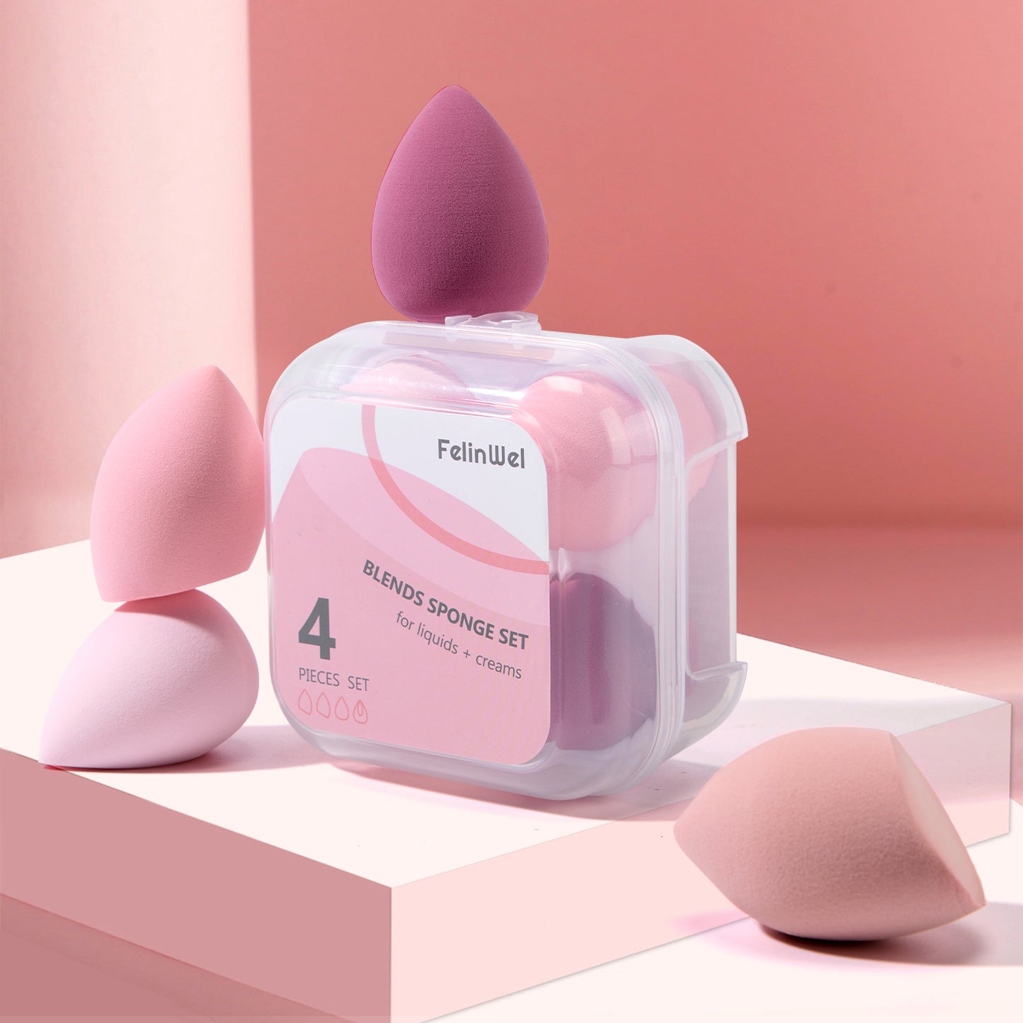 4er-Pack Beauty Blender Make-up-Schwämmchen-Set