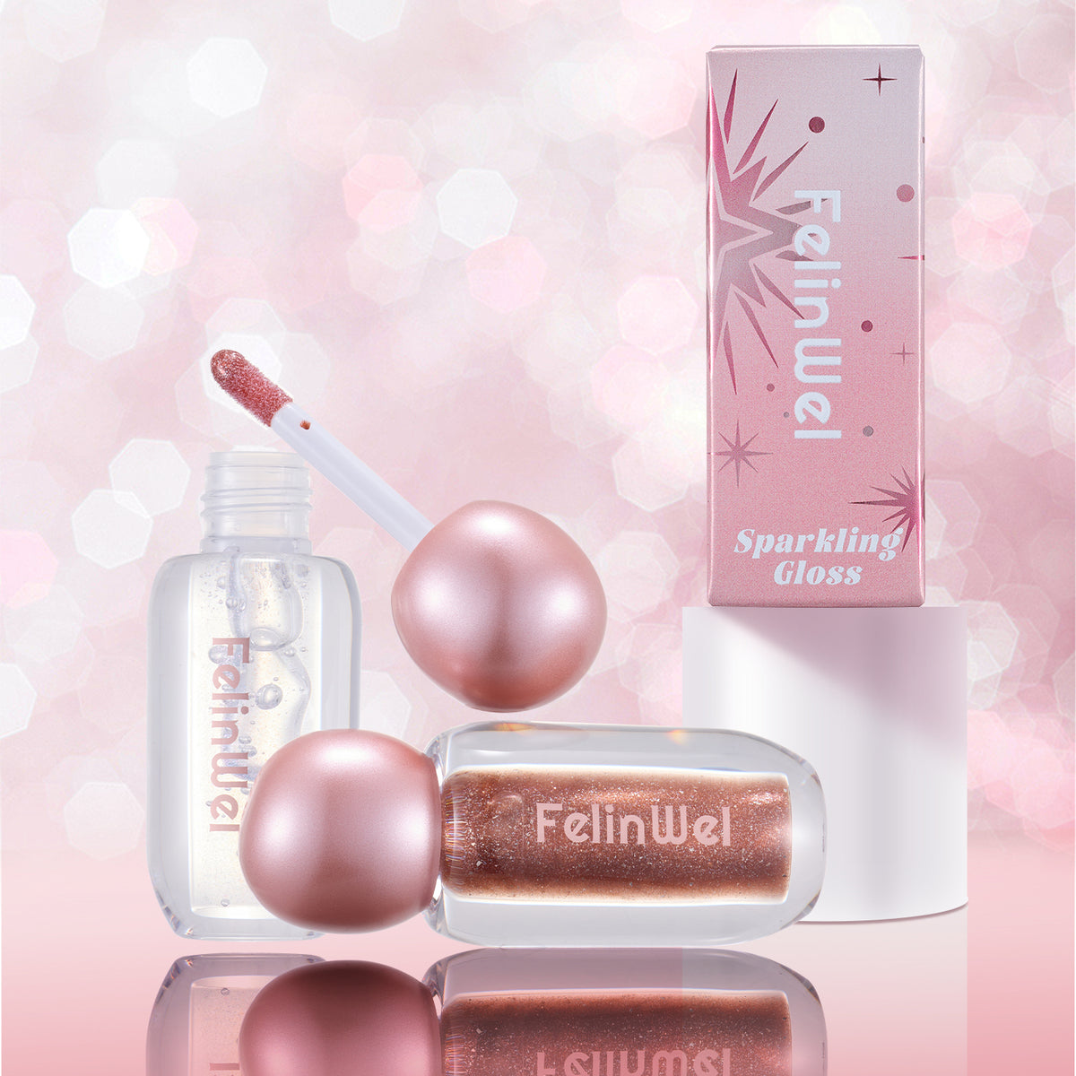 FelinWel Super Sparkly Lip Gloss Shining and Nourishing Fresh Texture