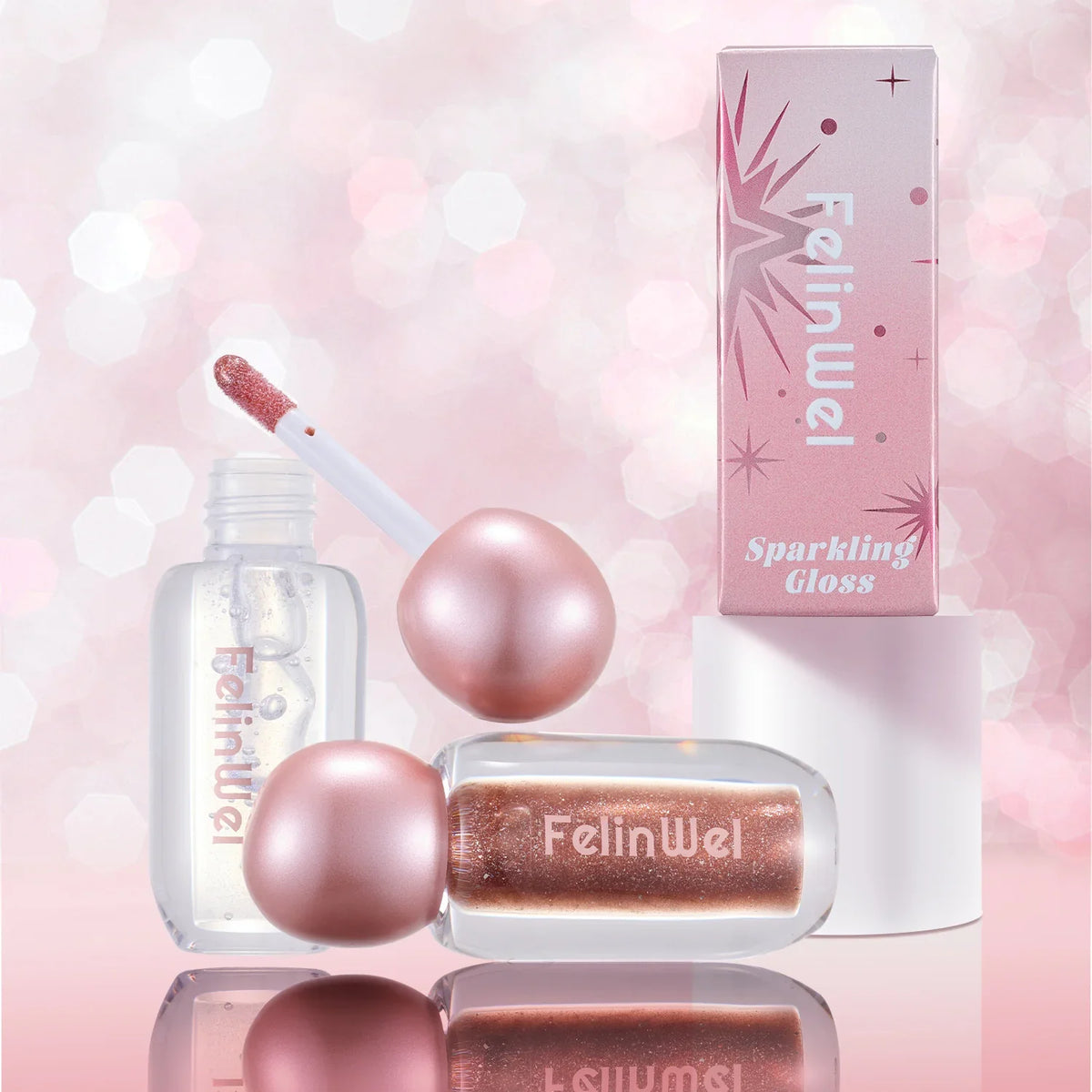 FelinWel Super Sparkly Lip Gloss Shining and Nourishing Fresh Texture