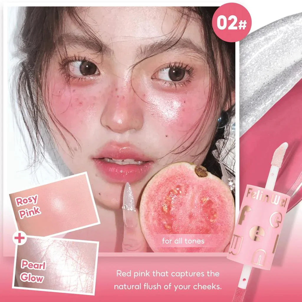 FelinWel Super Dewy Blush & Highlighter Dual-ended Stick Liquid Blendable
