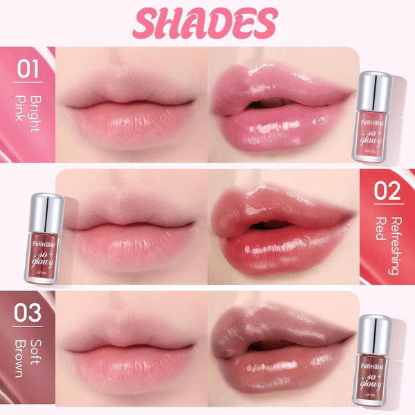 FelinWel Moisturizing Lip Oil with Glossy and Sheer Finish, Blur-Glowy Texture