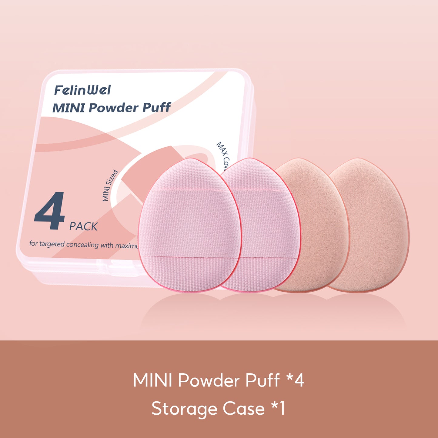 FelinWel – Mini-Finger-Puff-Set, Make-up-Schwamm, Gesichts-Concealer, Foundation, Detail-Puff