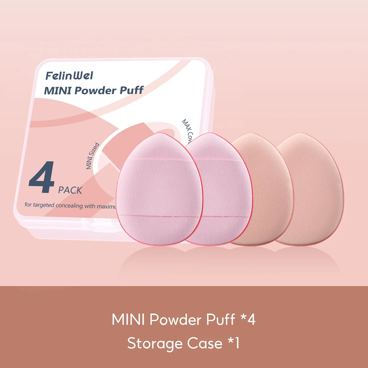 FelinWel – Mini-Finger-Puff-Set, Make-up-Schwamm, Gesichts-Concealer, Foundation, Detail-Puff