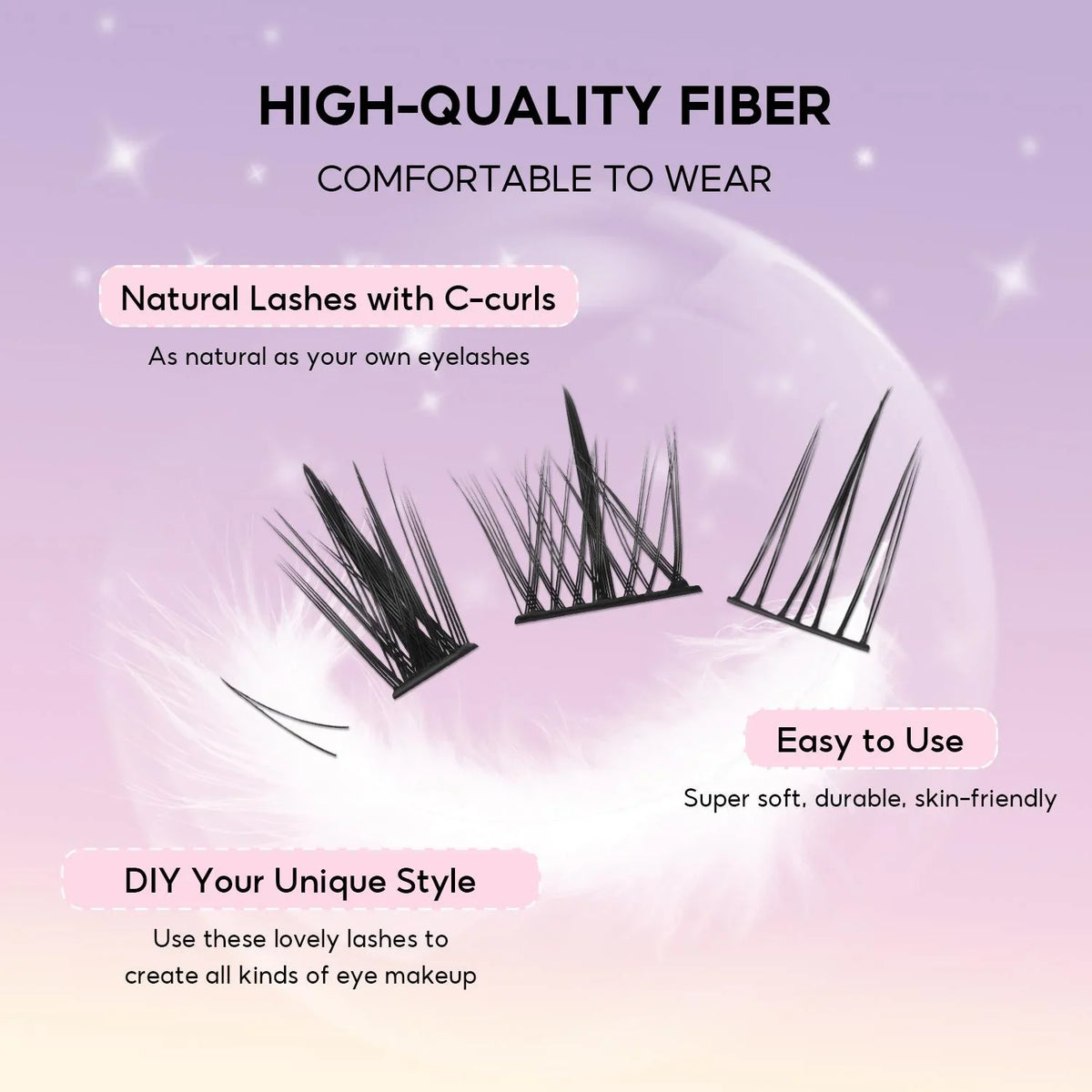 FelinWel 4 Styles Cluster False Eyelashes Extensions Large Capacity 154 Pcs