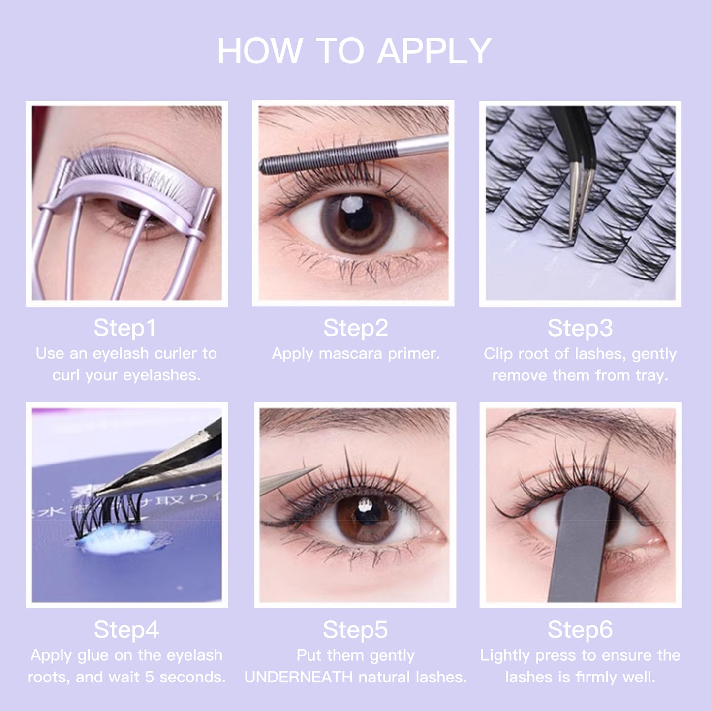 FelinWel Falsche Cluster-Wimpern Künstliche Cluster-Wimpern für die DIY-Wimpernverlängerung