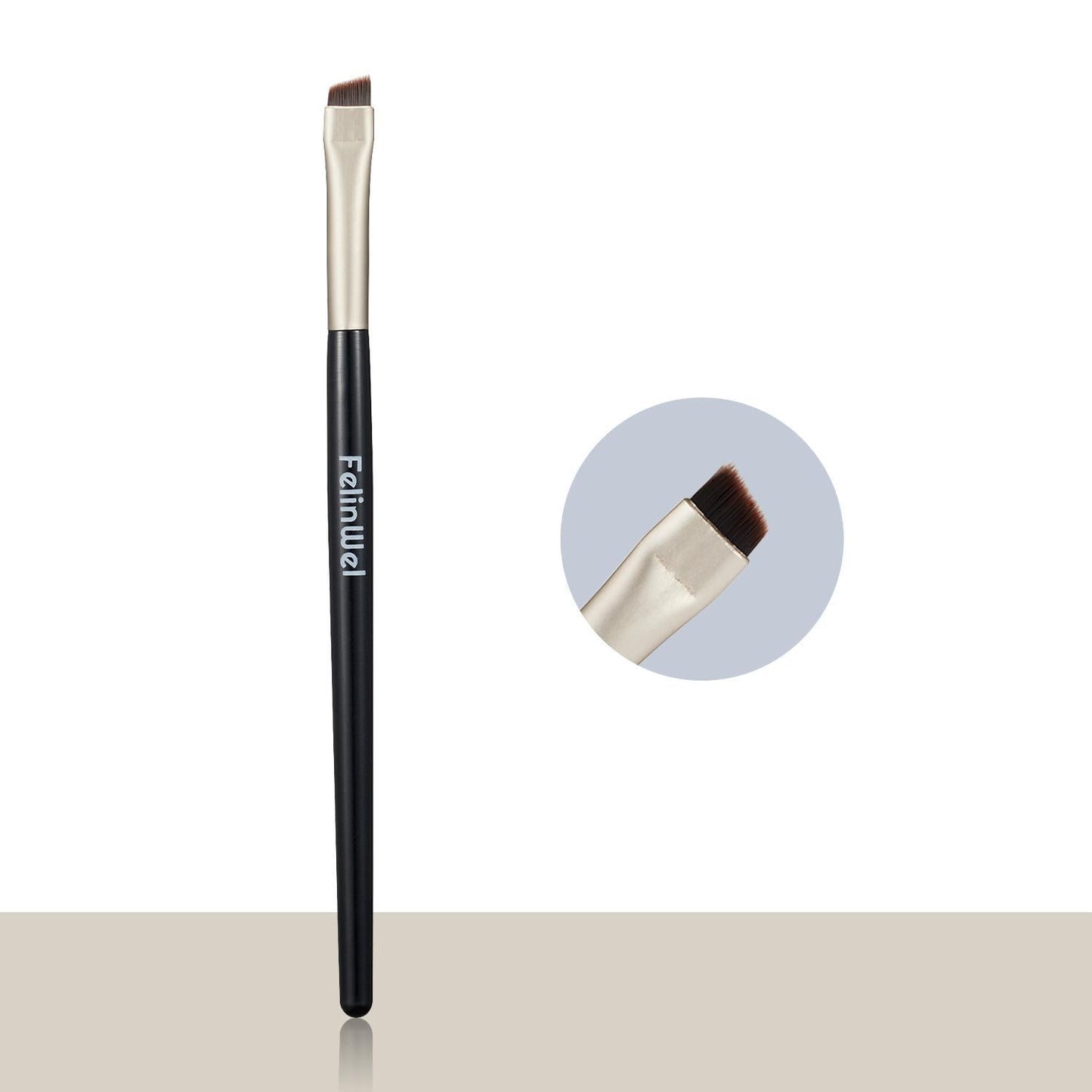 FelinWel 2 Stück abgewinkelte Eyeliner- und Augenbrauen-Make-up-Pinsel