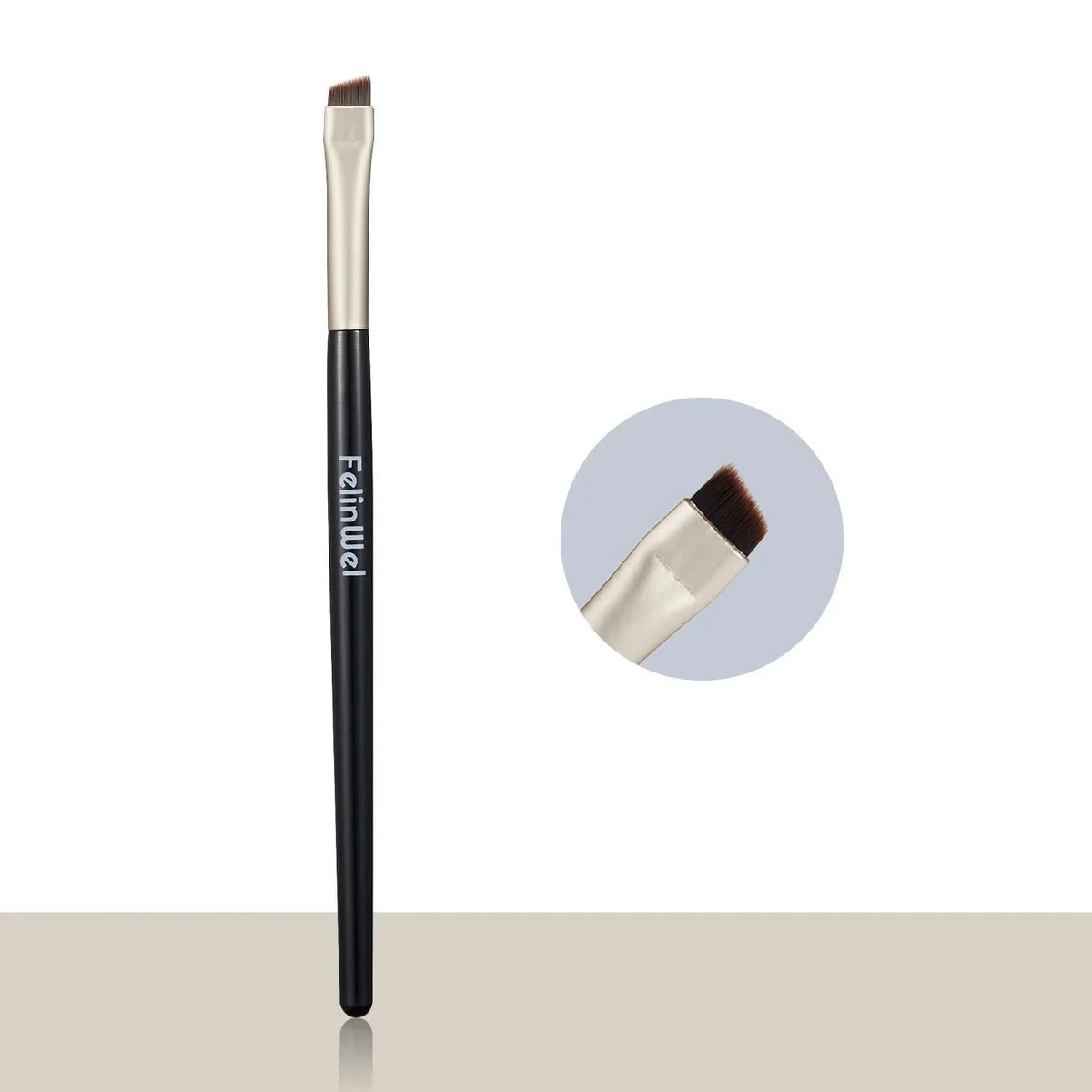 FelinWel 2 Stück abgewinkelte Eyeliner- und Augenbrauen-Make-up-Pinsel