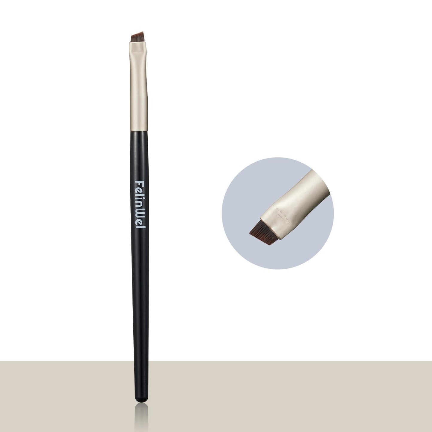 FelinWel 2 Stück abgewinkelte Eyeliner- und Augenbrauen-Make-up-Pinsel