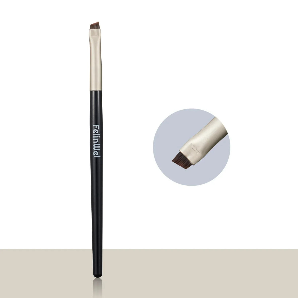 FelinWel 2 Stück abgewinkelte Eyeliner- und Augenbrauen-Make-up-Pinsel