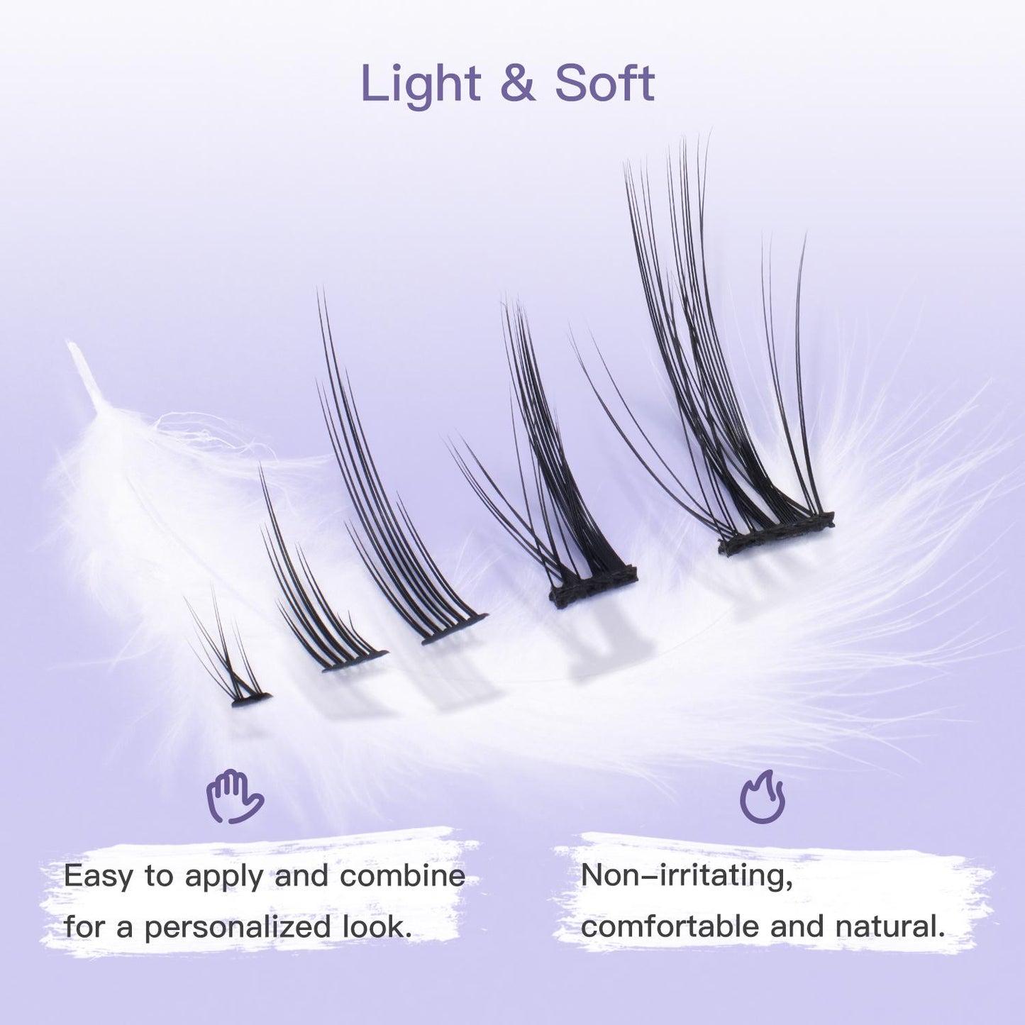 FelinWel Falsche Cluster-Wimpern Künstliche Cluster-Wimpern für die DIY-Wimpernverlängerung