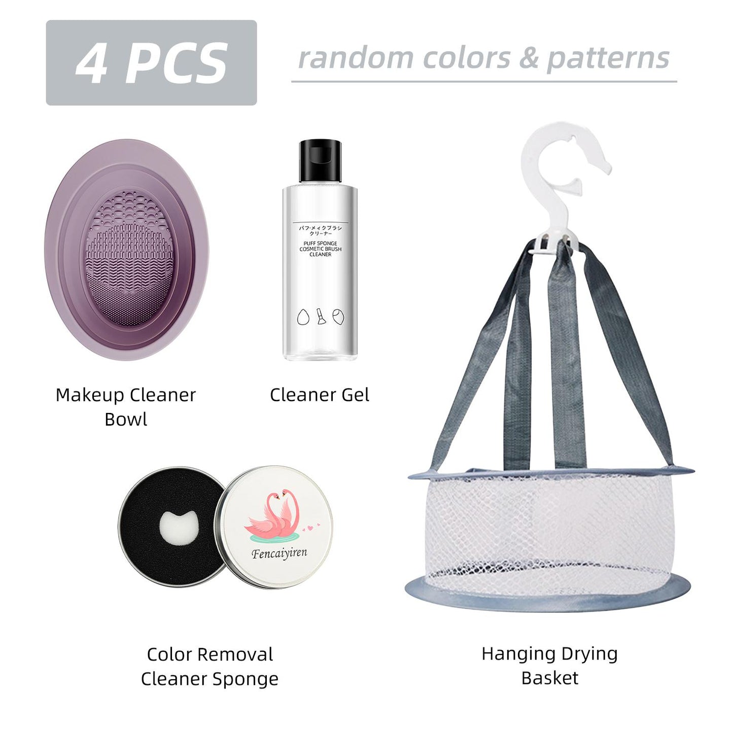 FelinWel – Reinigungsset für Make-up-Pinsel-Werkzeuge, tragbare Waschwerkzeuge, leicht zu reinigender Pinsel, Schwamm