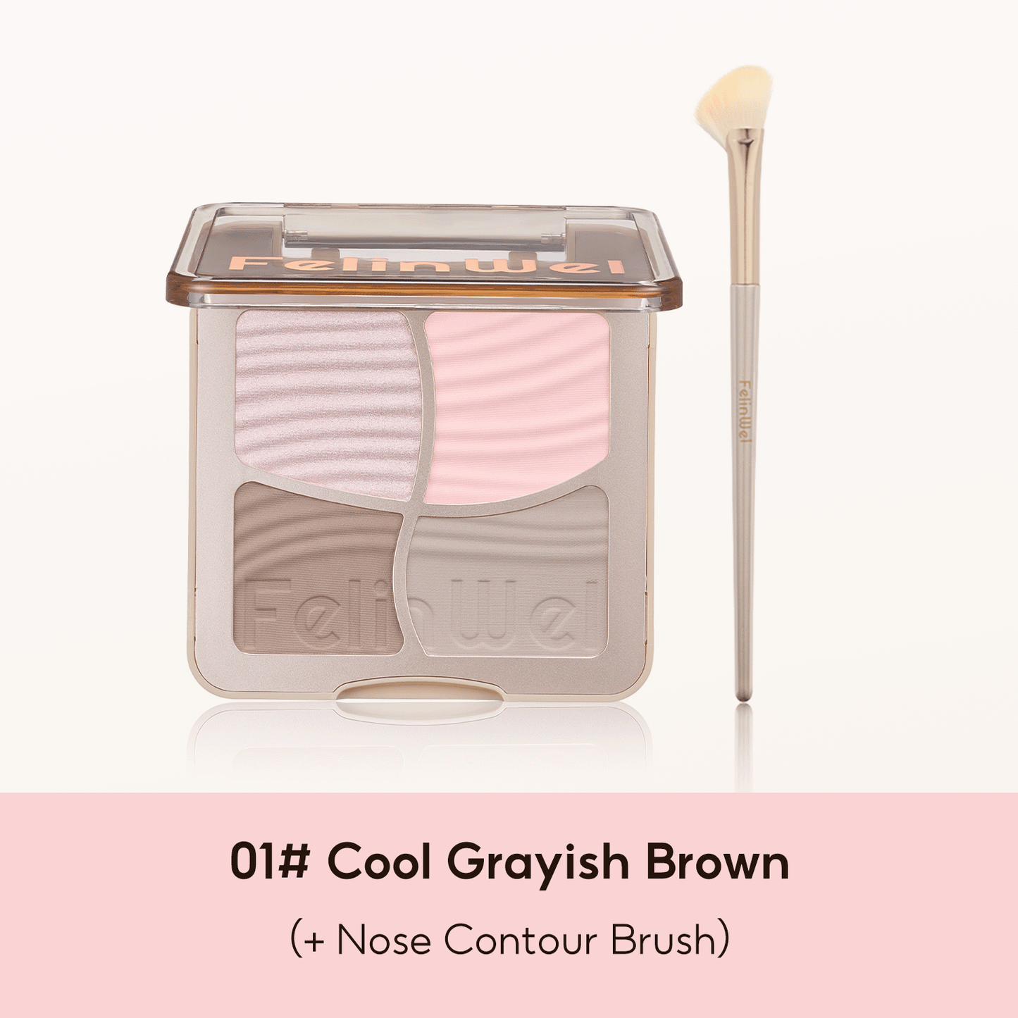 FelinWel 4 Farben Highlighter Contour Palette Makeup 3D Bronzer Matte Contour Powder 