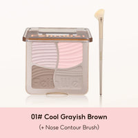 FelinWel 4 Farben Highlighter Contour Palette Makeup 3D Bronzer Matte Contour Powder 