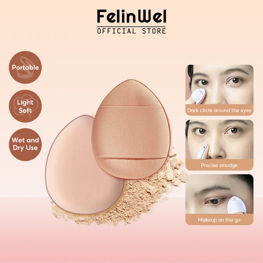 FelinWel – Mini-Finger-Puff-Set, Make-up-Schwamm, Gesichts-Concealer, Foundation, Detail-Puff 