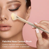 FelinWel Half Fan-Shape Nose Contour Brush – Precise Sculpting, Cruelty-Free