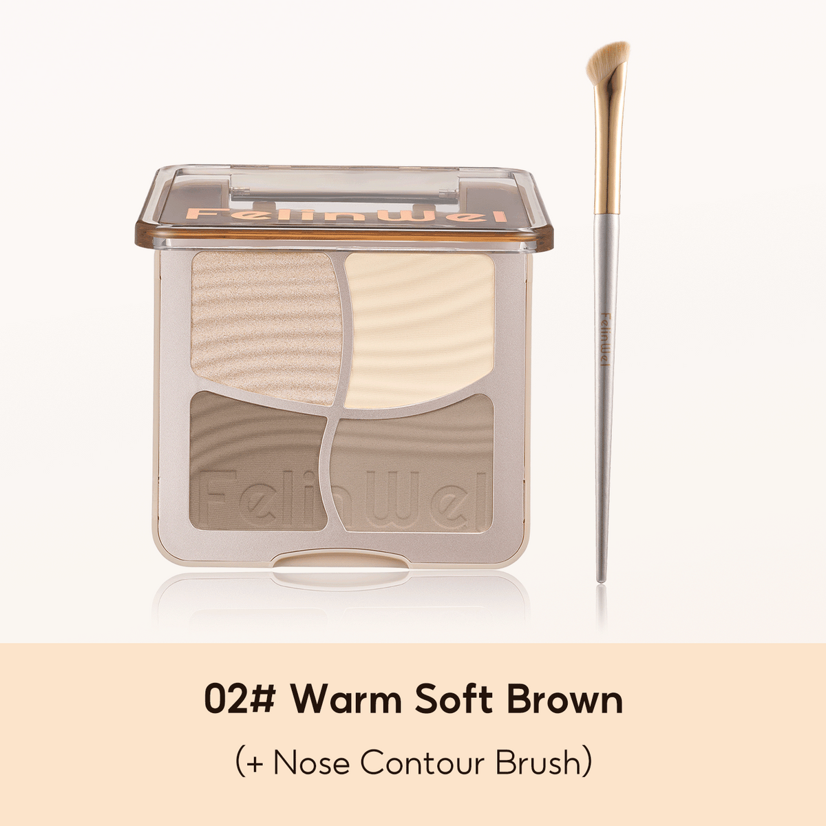 FelinWel 4 Farben Highlighter Contour Palette Makeup 3D Bronzer Matte Contour Powder 
