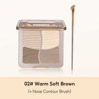 FelinWel 4 Farben Highlighter Contour Palette Makeup 3D Bronzer Matte Contour Powder 