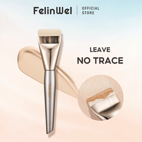 FelinWel Wide Flat Foundation Brush – Ultra-Dense Vegan Fiber, Streak-Free Finish