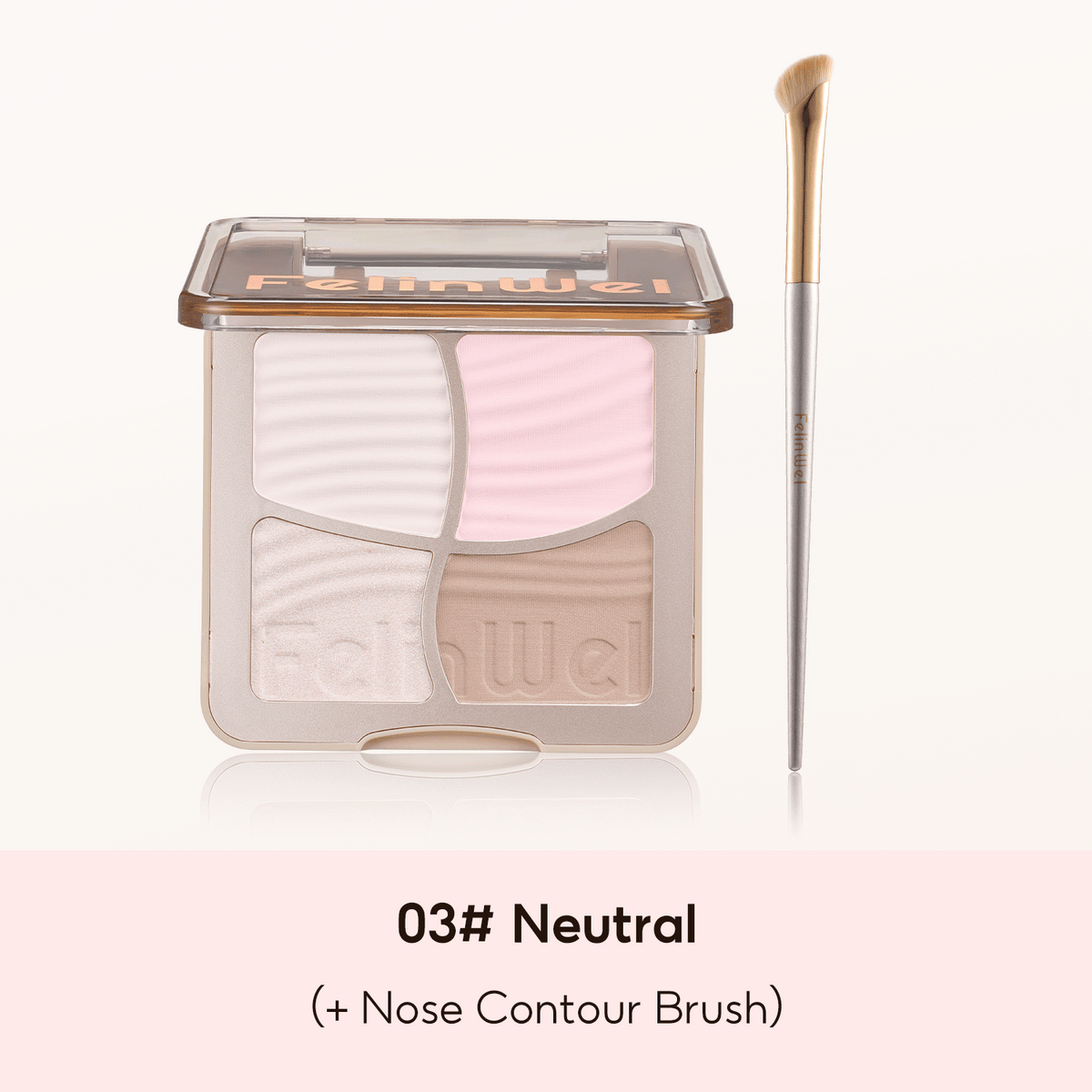 FelinWel 4 Farben Highlighter Contour Palette Makeup 3D Bronzer Matte Contour Powder 