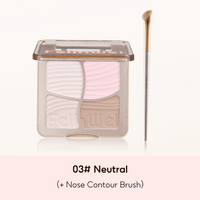 FelinWel 4 Farben Highlighter Contour Palette Makeup 3D Bronzer Matte Contour Powder 