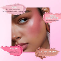 FelinWel 4-Shade Blush Palette – Buildable Matte Finish, Vegan