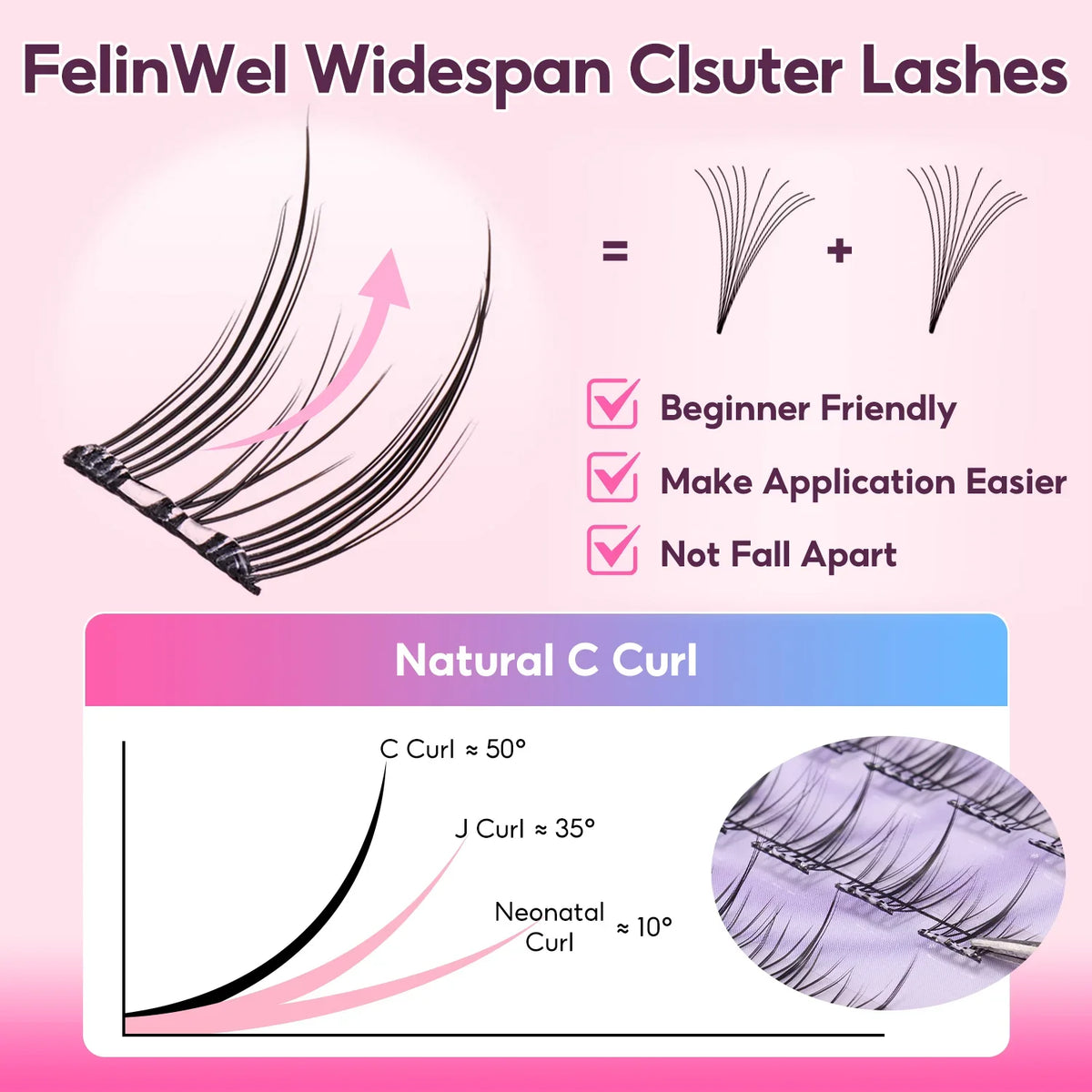FelinWel Glue-Free Self-Adhesive Lashes – No Remover Needed