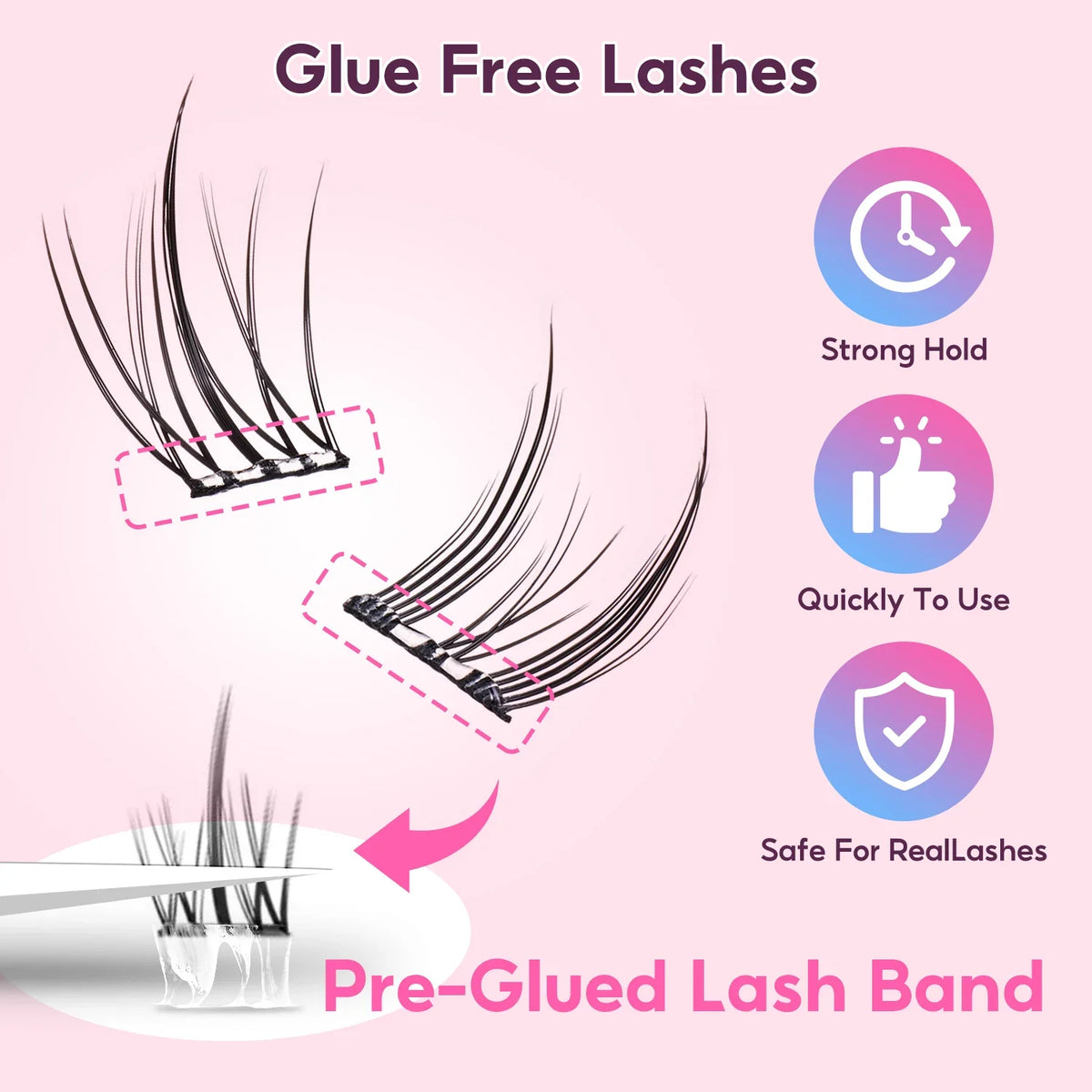 FelinWel Glue-Free Self-Adhesive Lashes – No Remover Needed