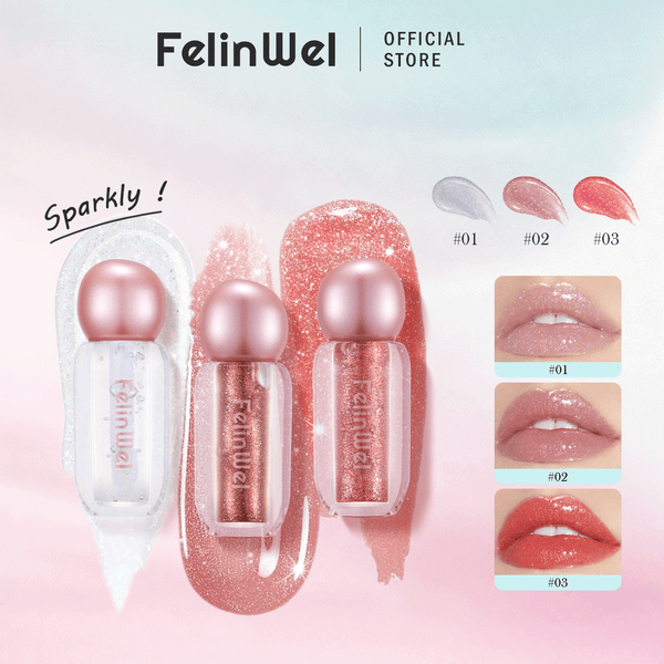 FelinWel Glitter Lip Gloss – Moisturizing & Plumping, Non-Sticky
