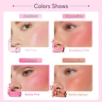 FelinWel 4-Shade Blush Palette – Buildable Matte Finish, Vegan
