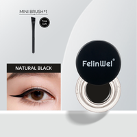 FelinWel 2-Farben-Gel-Eyeliner- und Augenbrauen-Set mit 2 Pinseln, wasserfest, wischfest 