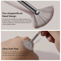 FelinWel Fan Brush for Highlighter & Blush – Ultra-Soft Vegan, Zero Shedding
